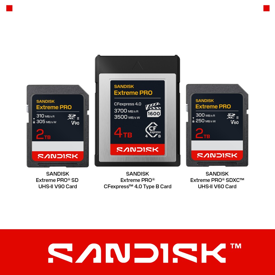 Sandisk ยกระดับไลน์อัพการ์ดหน่วยความจำล้ำสมัยล่าสุด เปิดตัว CFexpress 4.0 Type B และ SD Card V90/V60 รุ่นใหม่ในงาน NAB 2026